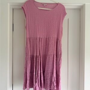 Knox Rose pink texted tiered mini dress